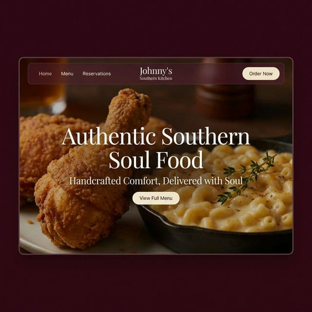 Johnny's Southern Kitchen website design